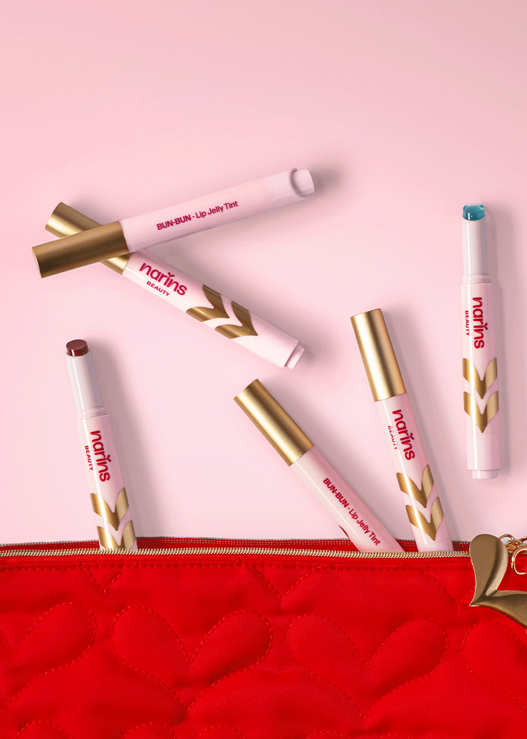 Lip tint  on a pink background